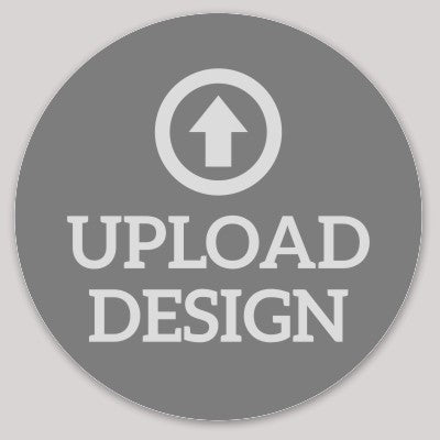 A button labeled 'UPLOAD DESIGN' on a grey background, indicating where to upload a design for a custom ring.